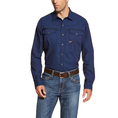 Ariat Rebar Workman Logo - Werkhemd Donkerblauw Heren - 17041-308